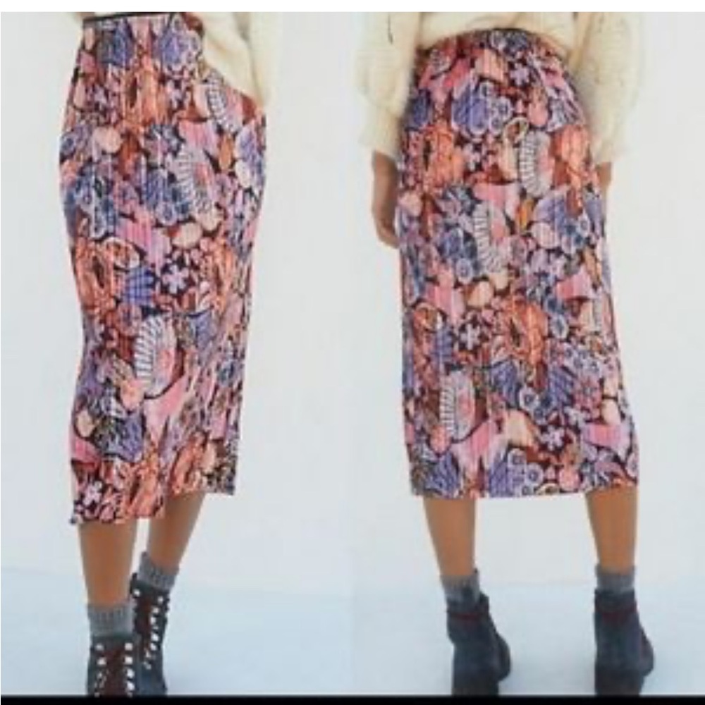 Anthropologie Maeve Vibrant Floral Midi Skirt - Picture 2 of 12